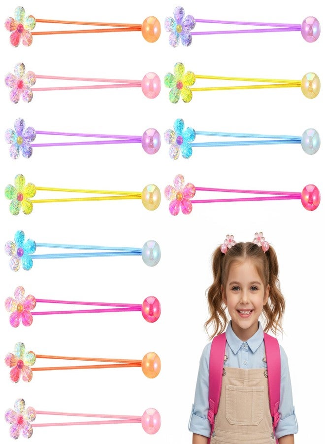 Yuanchu 12Pcs Ball Charm Hair Ties for Women, Colored Camellia Bead Rubber Bands Bubble Ponytail Holders with Balls No Damage Hair Accessories - Image 5